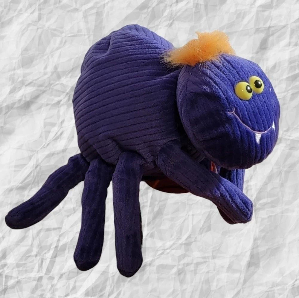 Gund Plush Purple Orange Spider Stuffed Animal Halloween 10